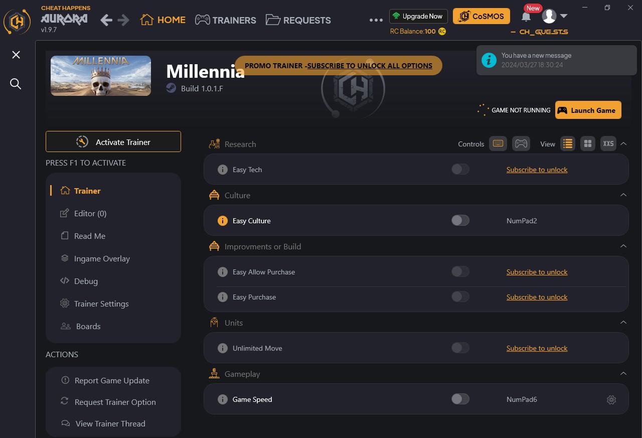 Millennia修改器