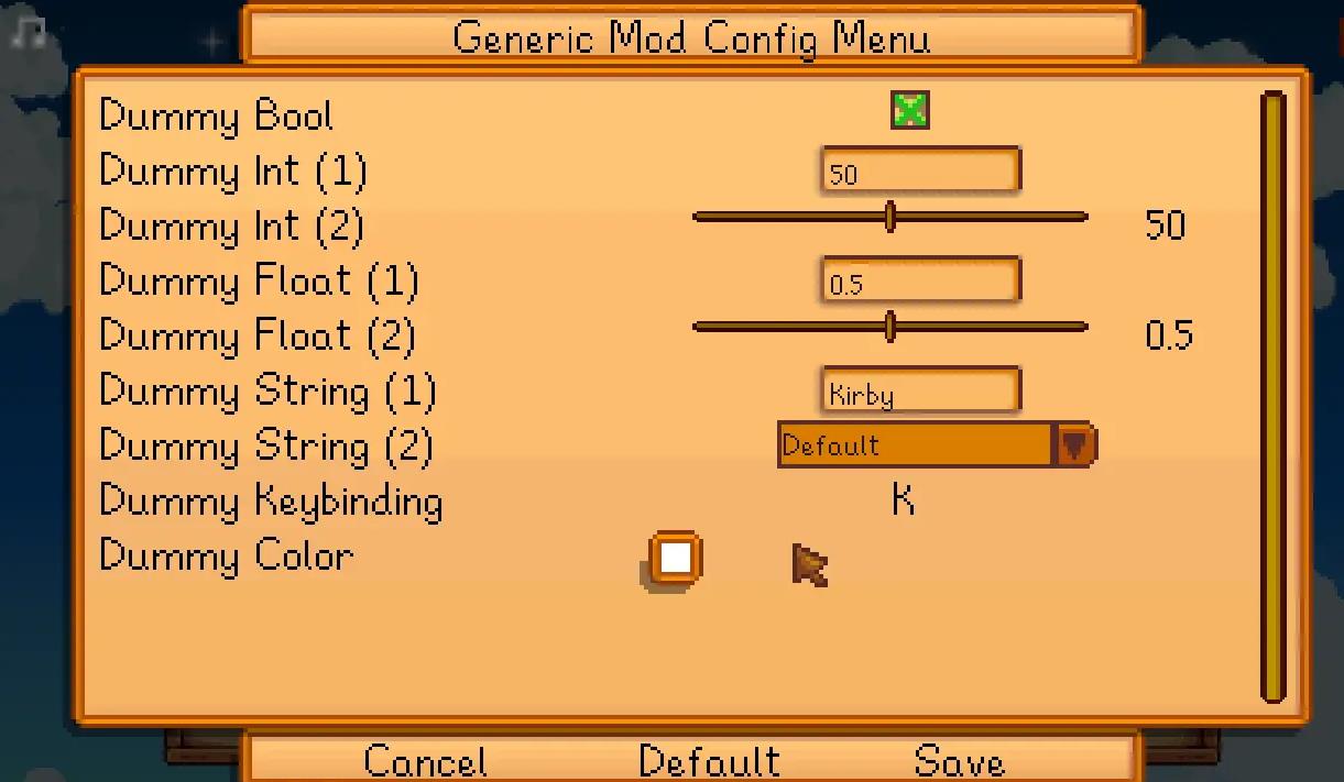 星露谷物语通用mod配置菜单