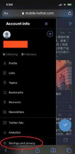 蓝鸟twitter设置中文步骤2